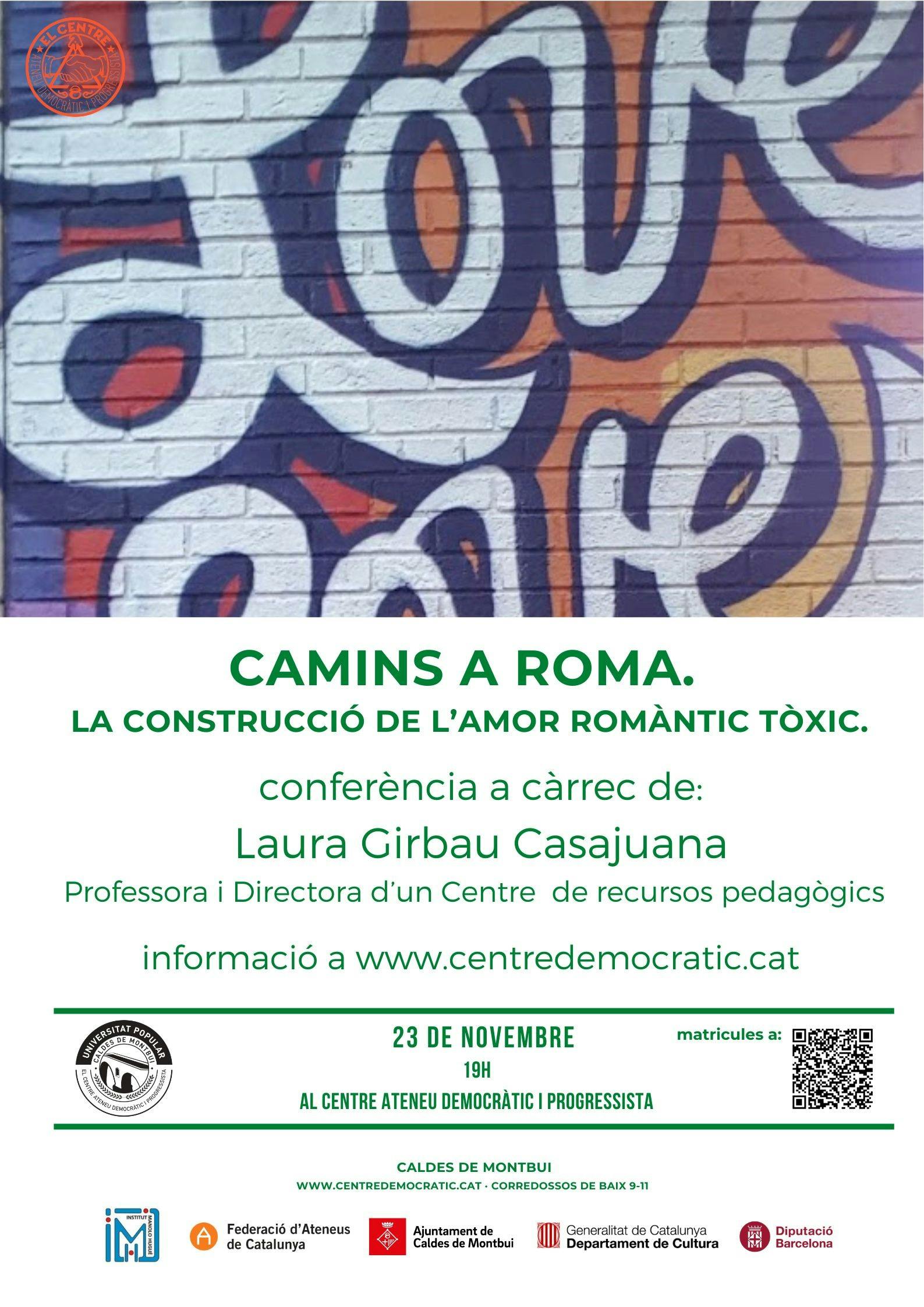 Conferència "Camins a Roma. La construcció de l'amor romàntic tòxic"