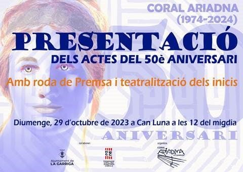 Presentació dels actes del 50è aniversari de la Coral Ariadna